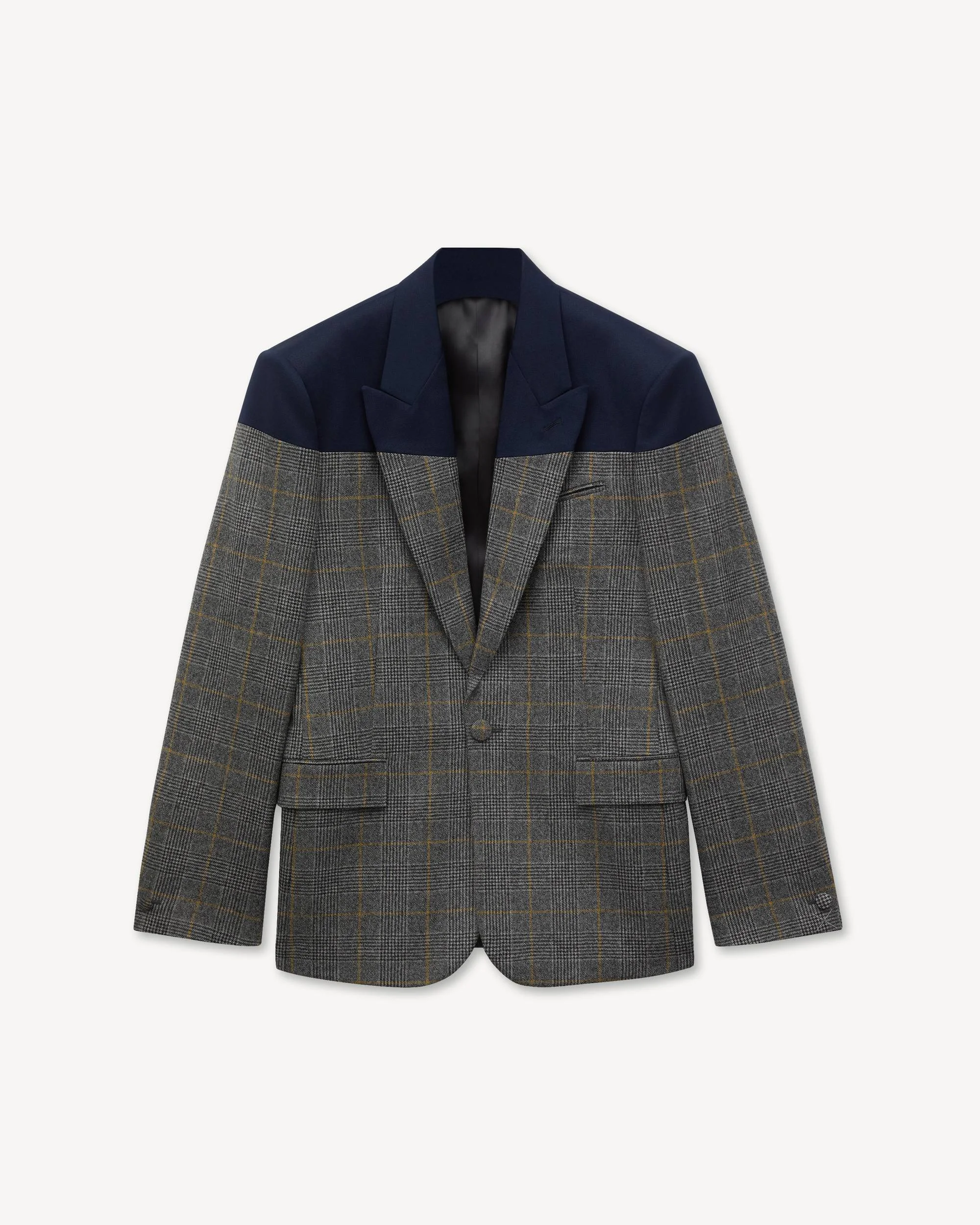 KENZO Checks' cutline single breasted tailored jacket in wool - 1