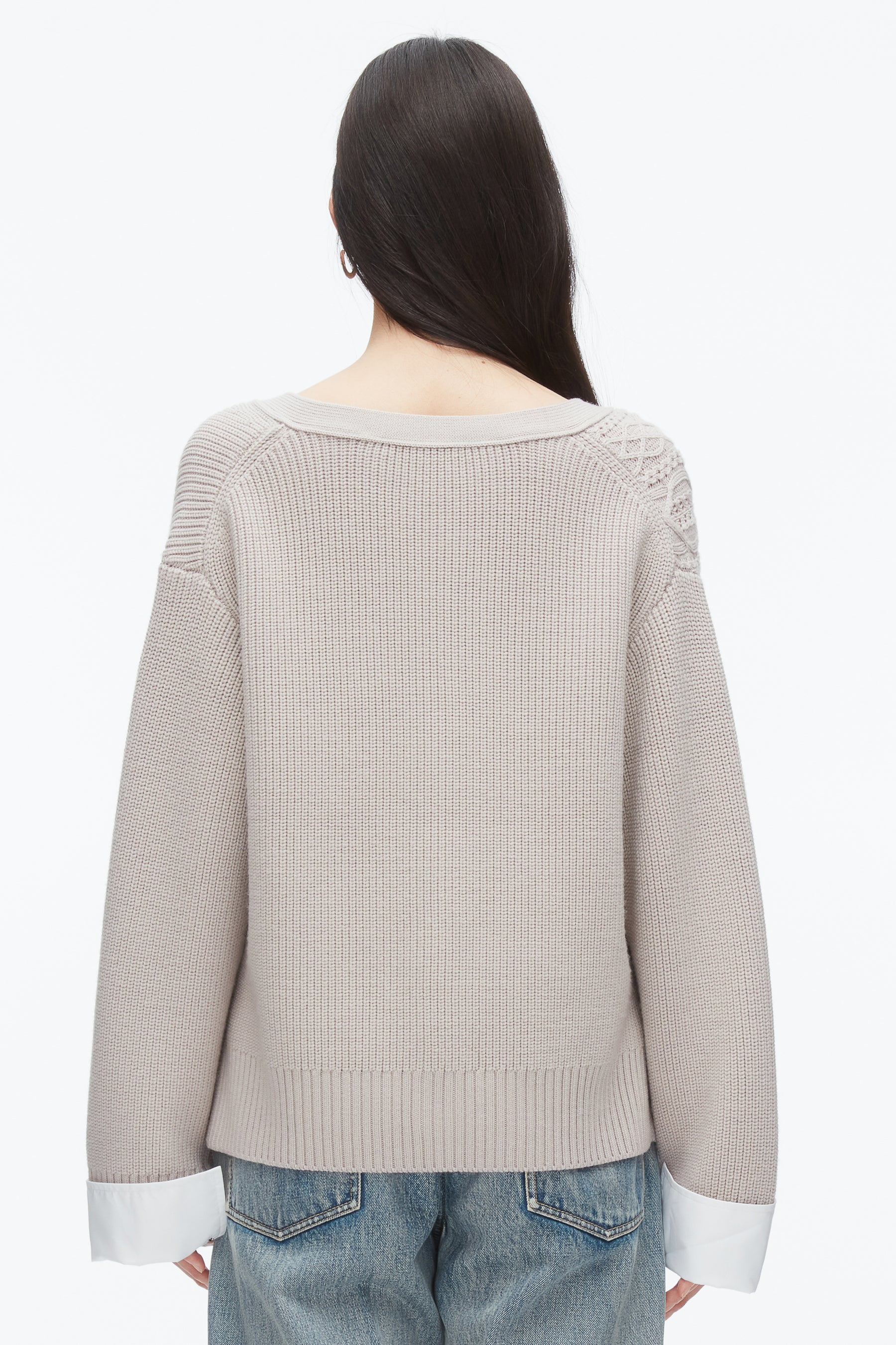 Cable Mix Boyfriend Cardigan - 5