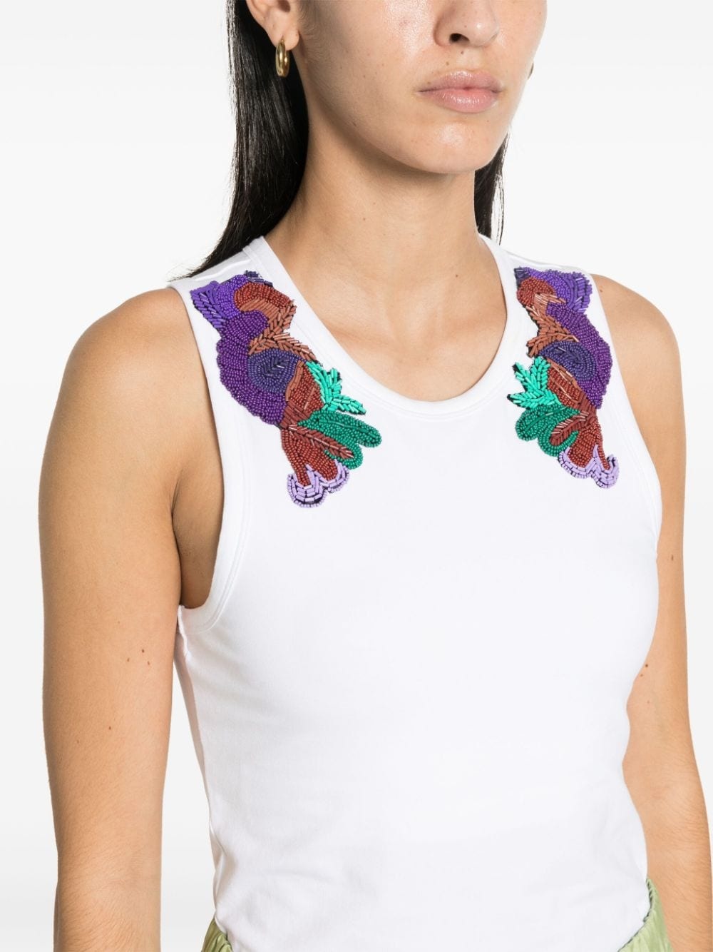 bead-embroidered tank top - 5