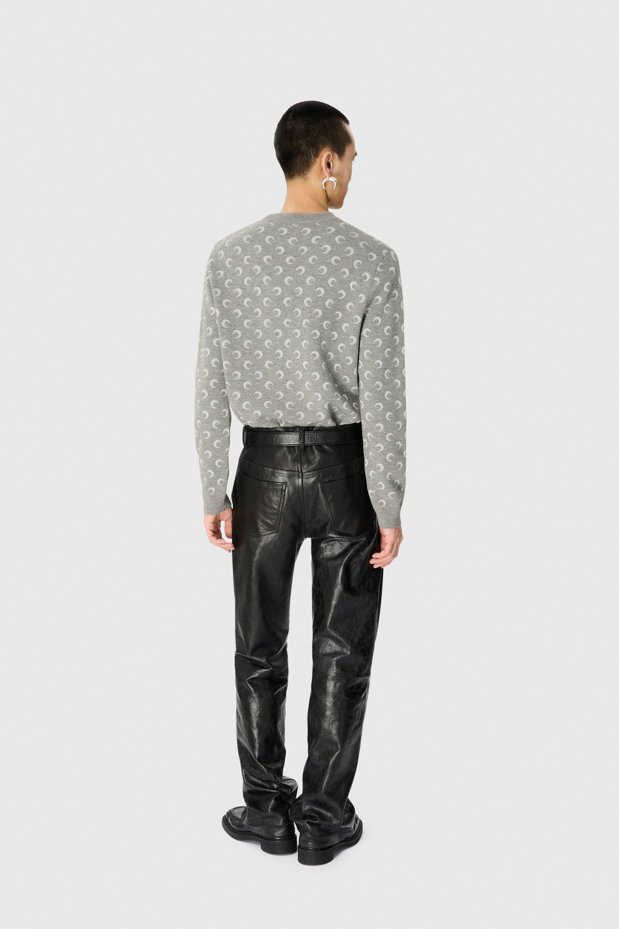 MOON JACQUARD KNIT CREWNECK SWEATER - 3