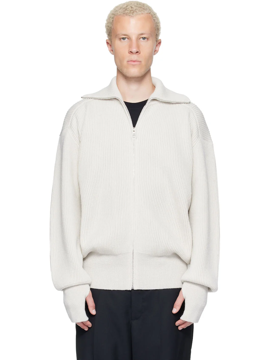 White Utility Cardigan - 1