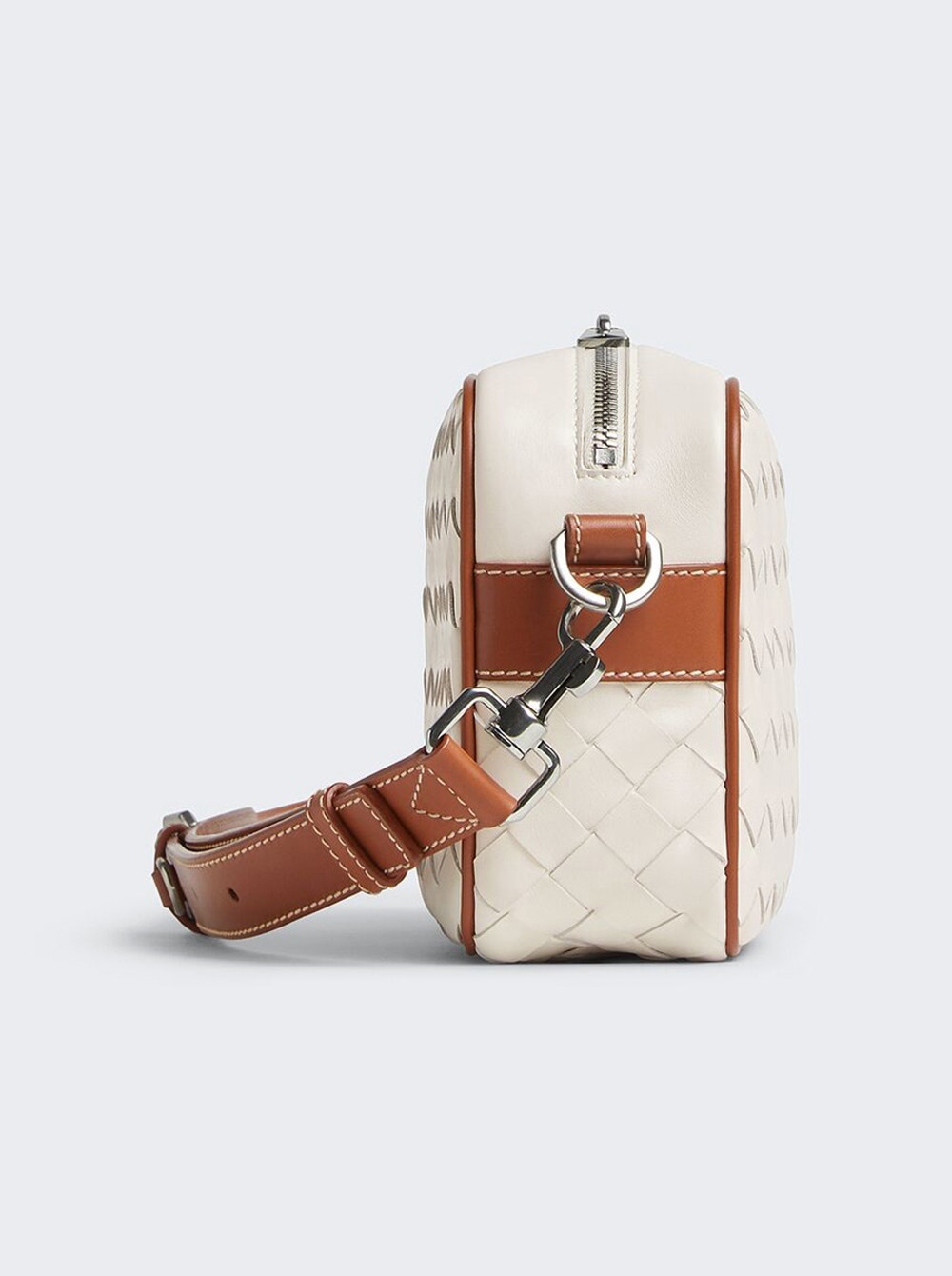Small Intrecciato Camera Bag White - 4