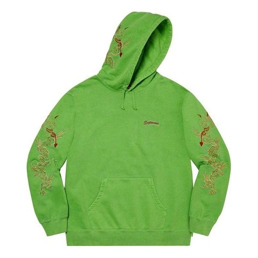 Supreme Dragon Overdyed Hooded Sweatshirt 'Green Red' SUP-SS20-670 - 3