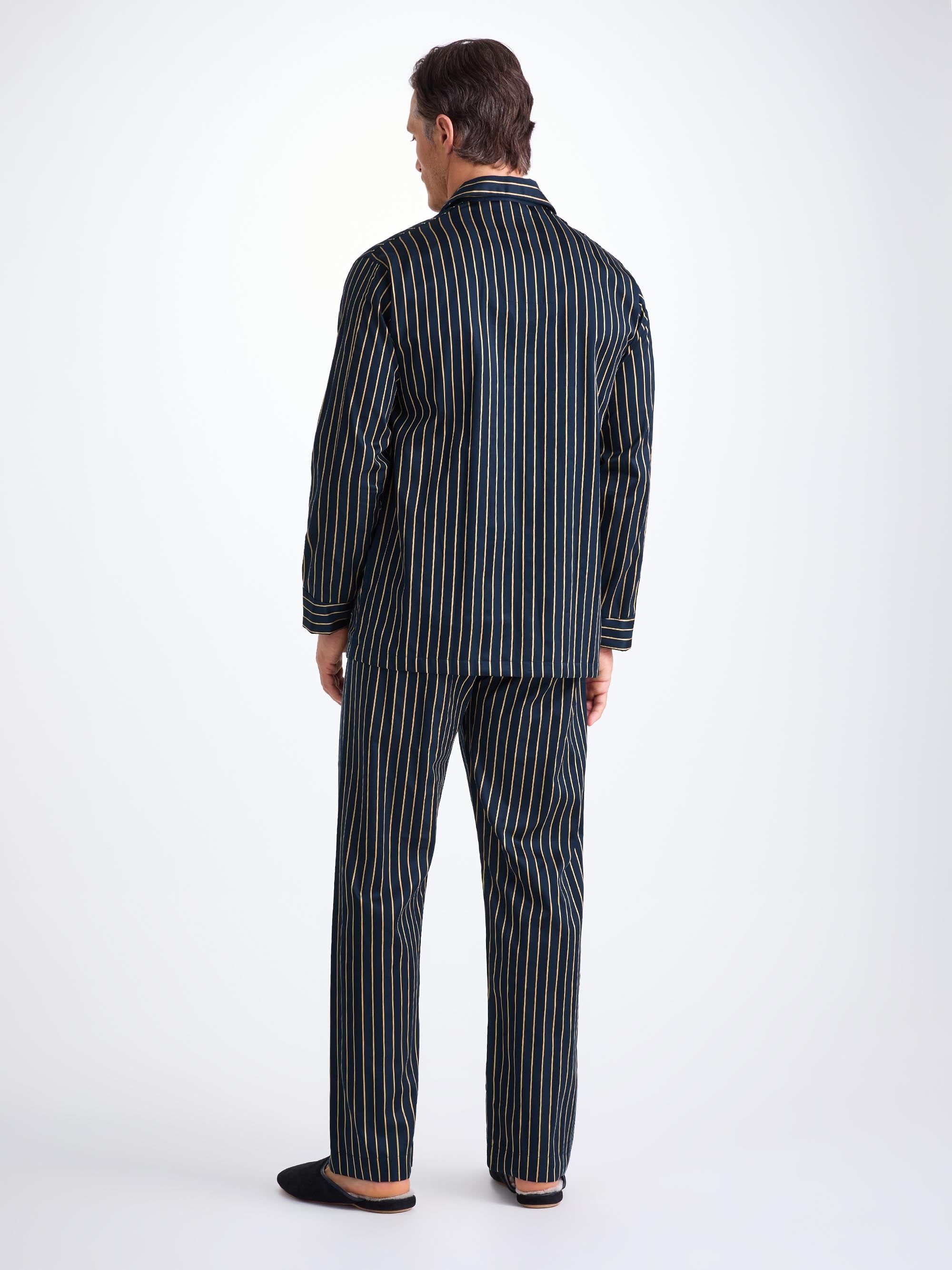 Men's Classic Fit Pajamas Royal 224 Cotton Navy - 4