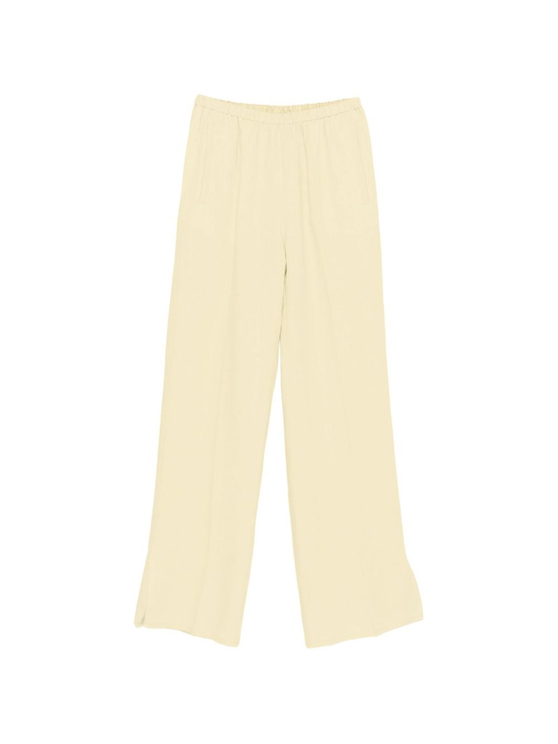 elasticated-waist linen trousers 1