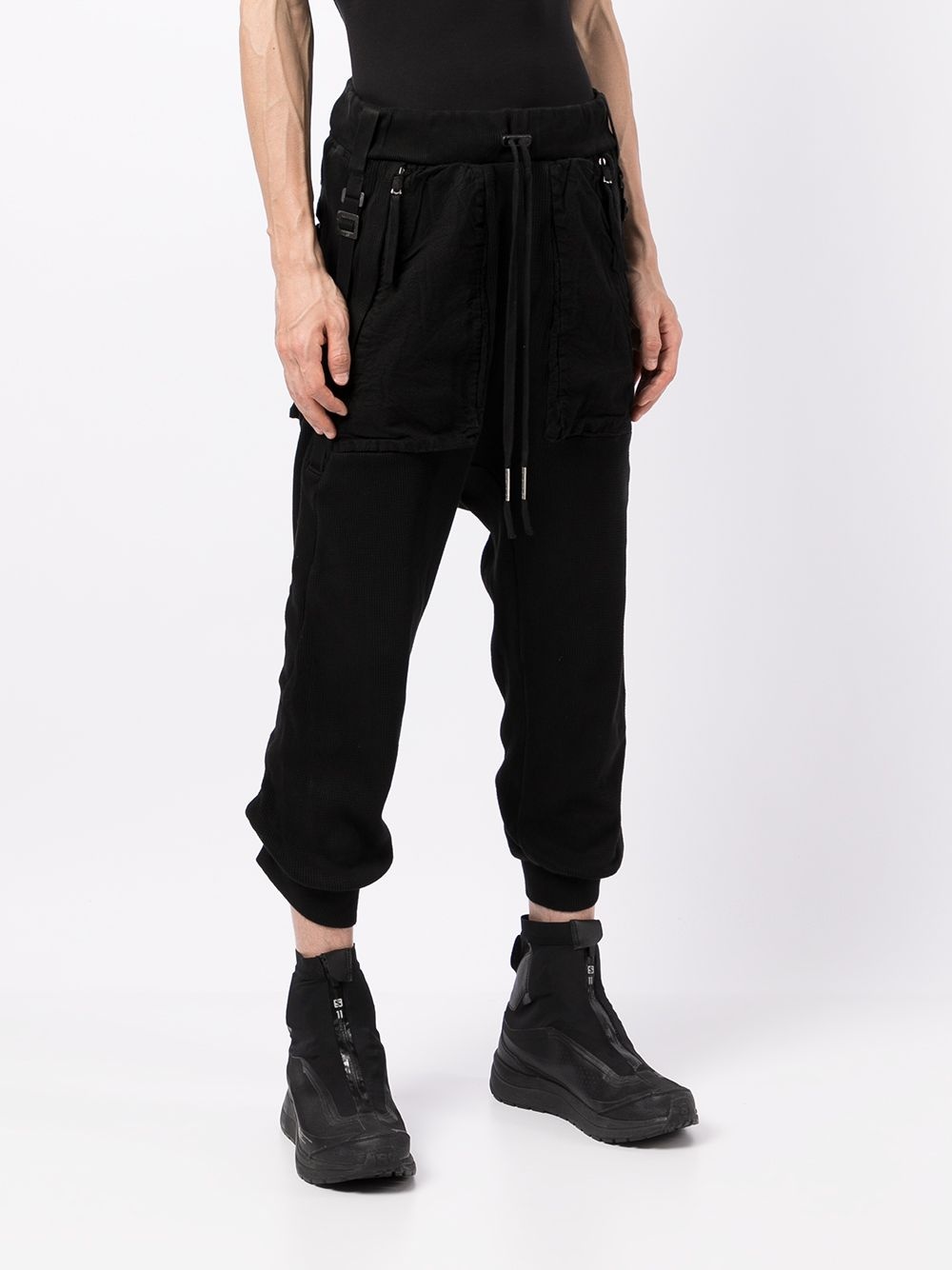 drawstring drop-crotch trousers - 3