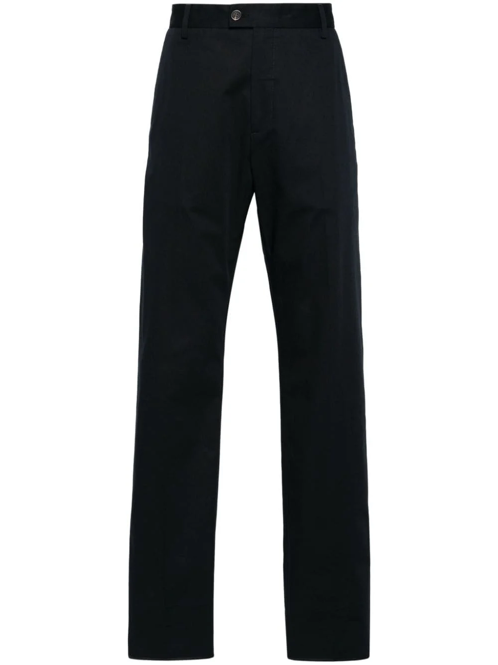 logo-trim cotton tailored trousers - 1