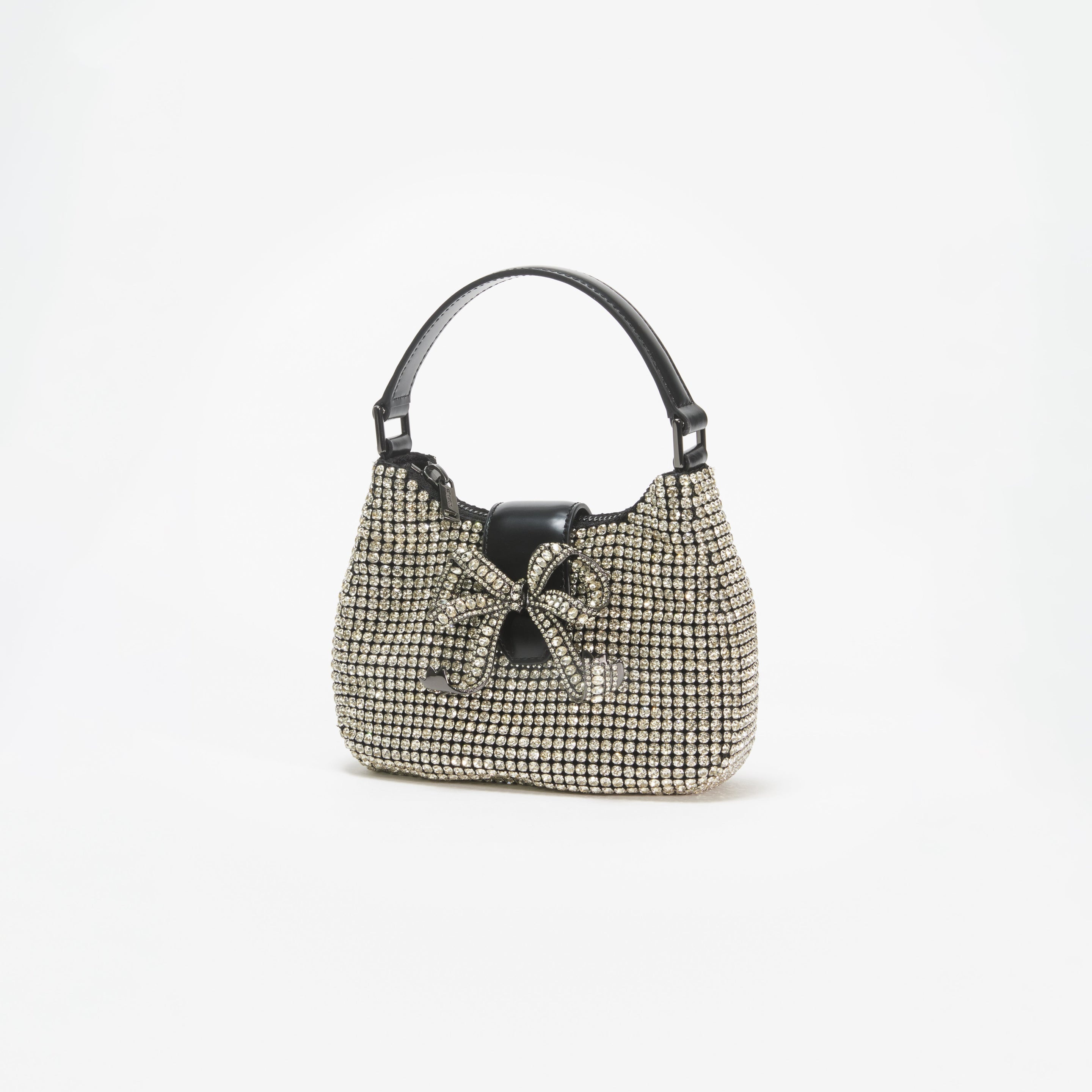 Champagne Diamante Crescent Bow Bag - 2