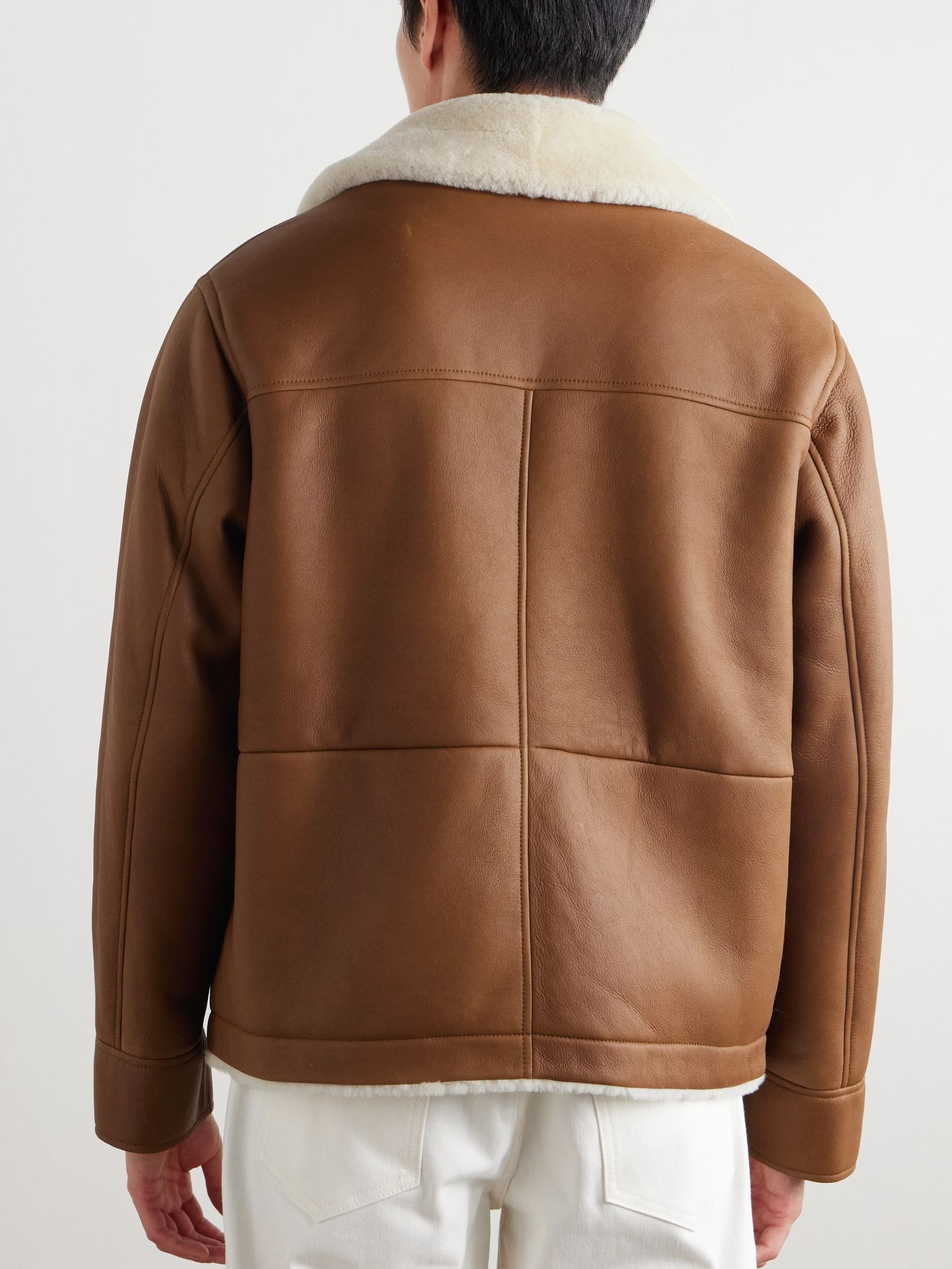 Augusto Shearling Jacket Tan - 3
