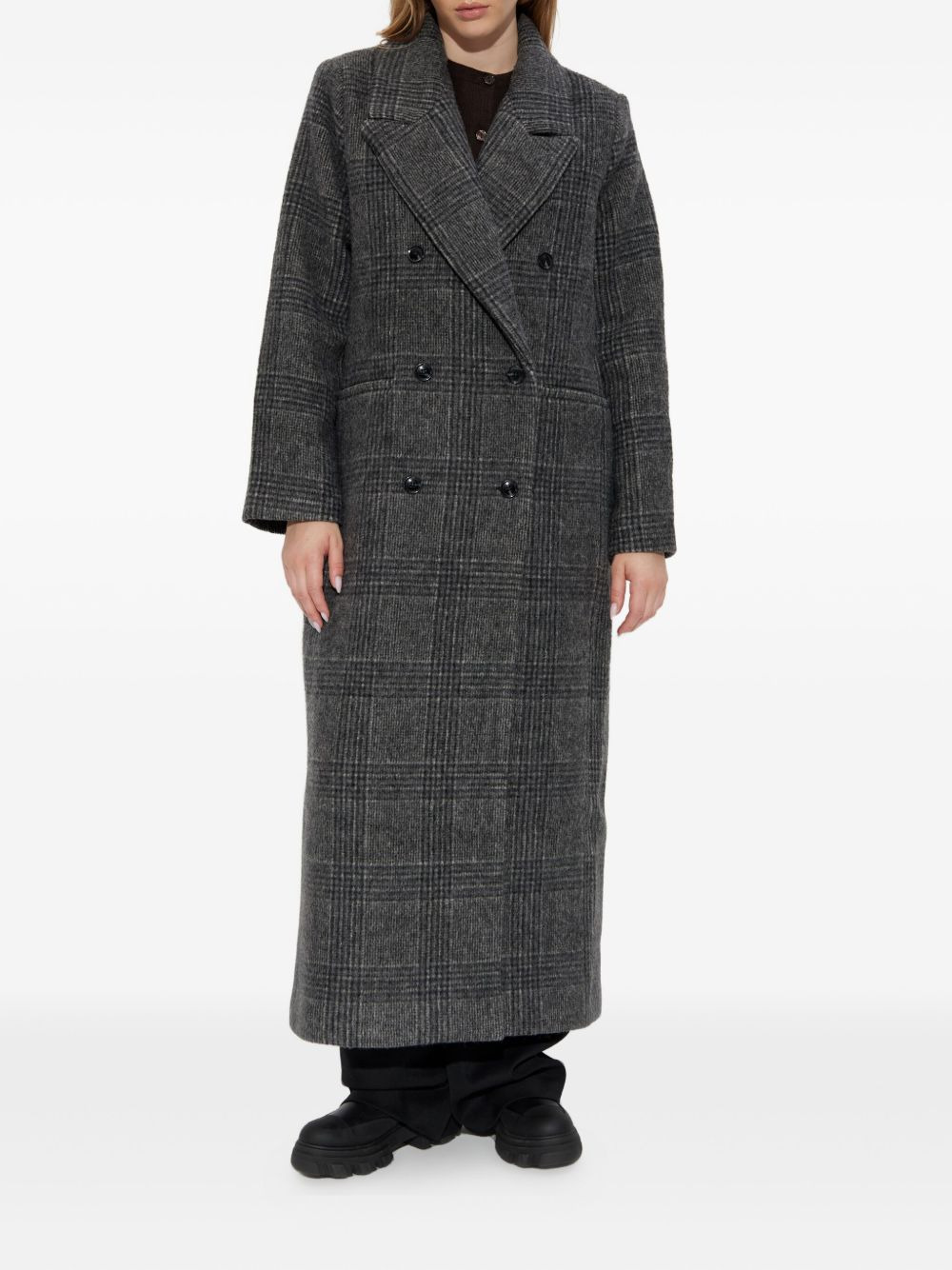 Sajilla double-breasted checked coat - 2