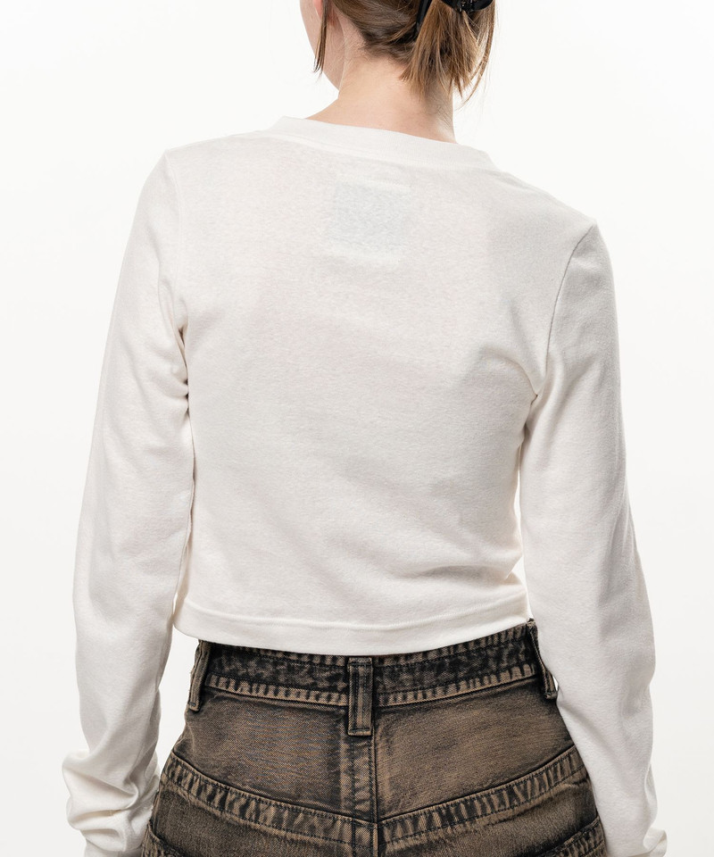 V-Neck Cropped Long Sleeve T-Shirt 10