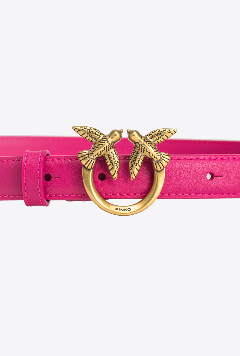 PINKO LOVE BIRDS THIN LEATHER BELT 2CM outlook