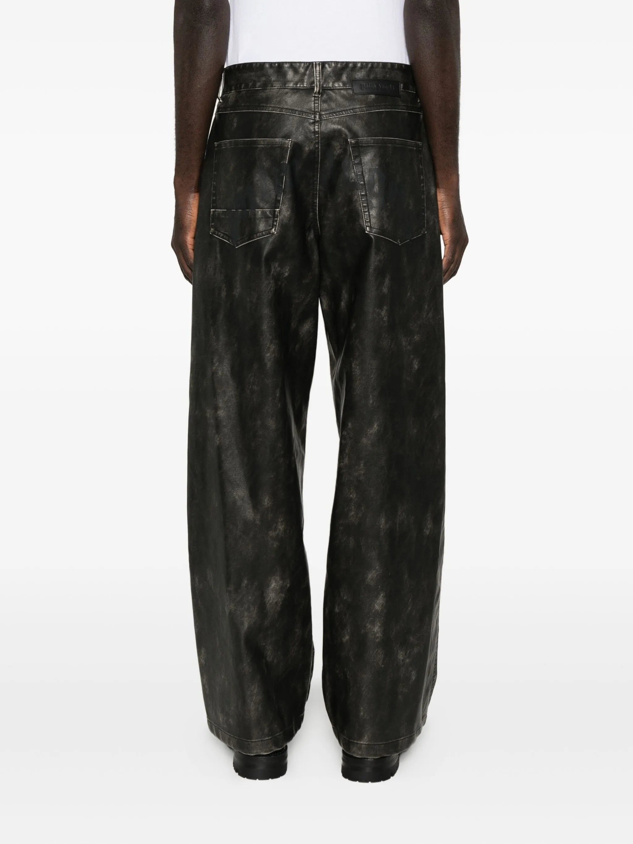 Palm Angels Curved Logo Coated Trousers - 2