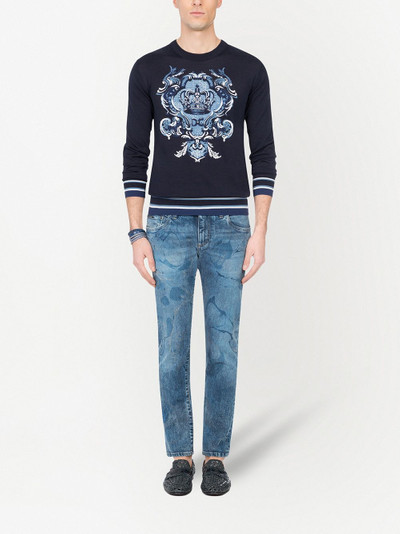 Dolce & Gabbana bleach-effect tapered jeans outlook