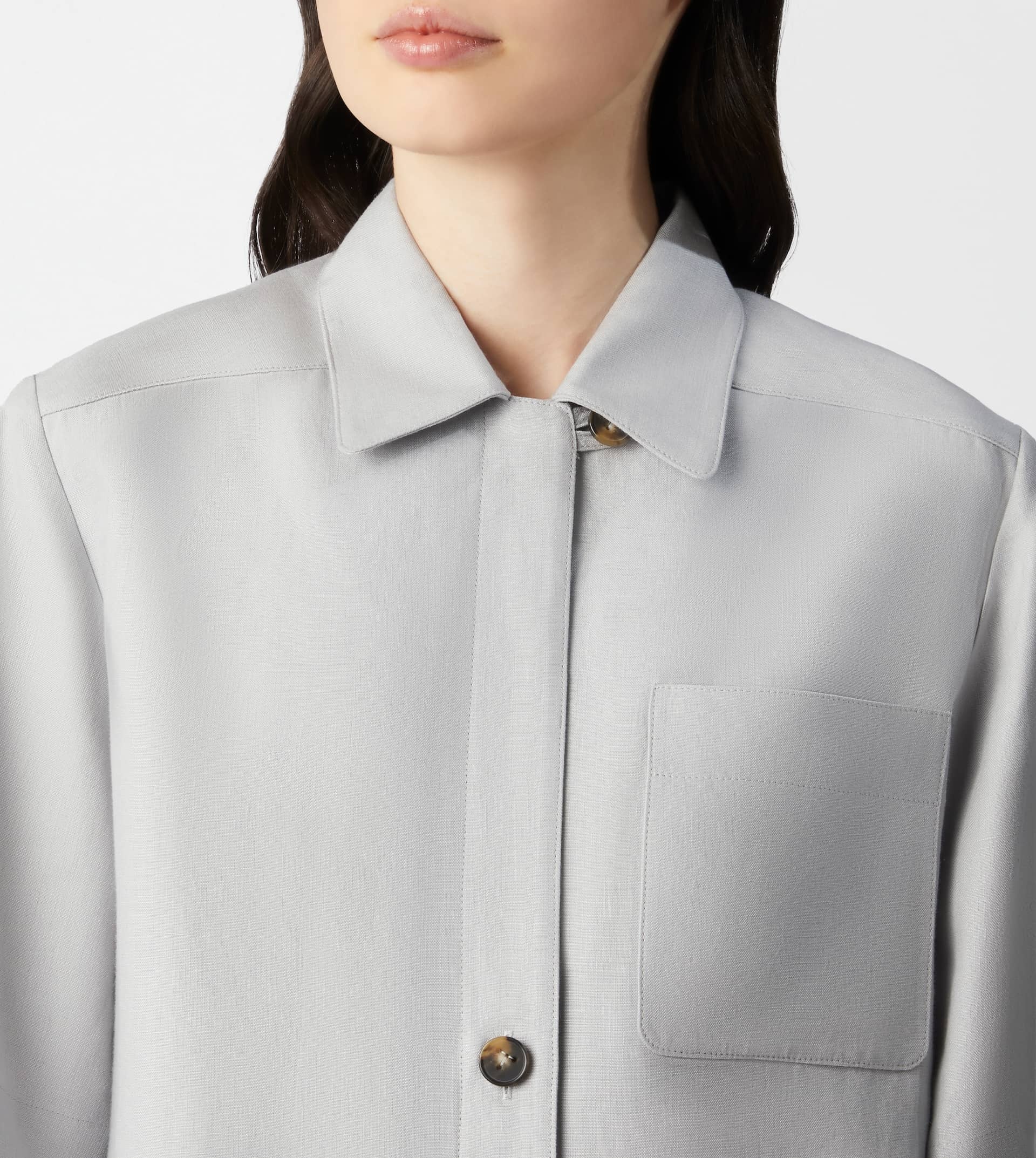 SHIRT IN LINEN - GREY - 5