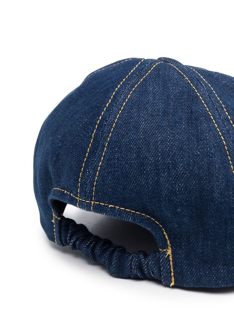 PATOU denim embroidered-logo cap outlook