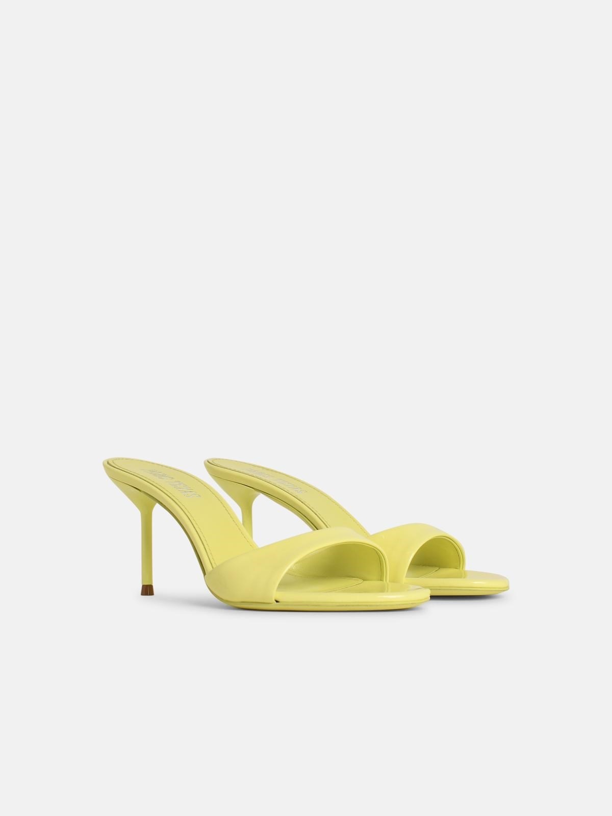 'MULE LIDIA 70' YELLOW LEATHER PUMPS - 2