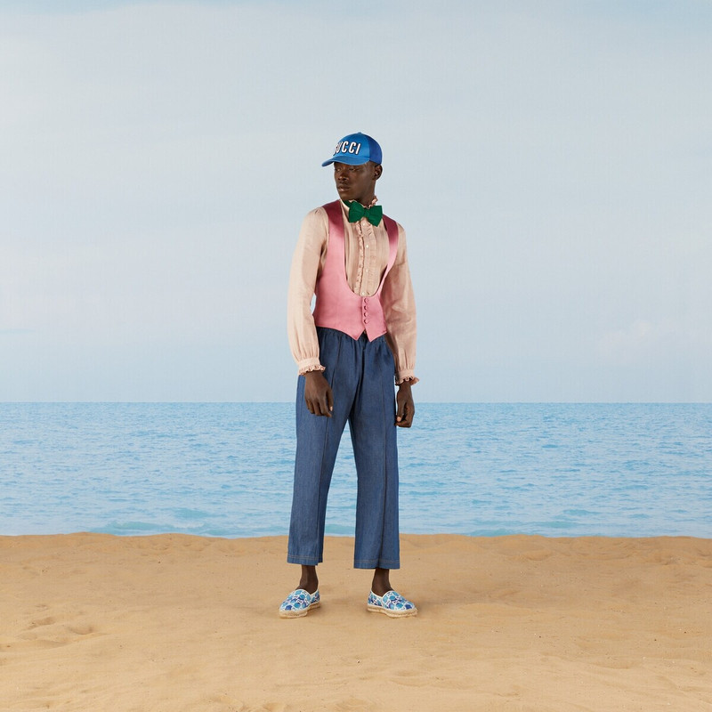 GUCCI Denim pant with embroidery outlook