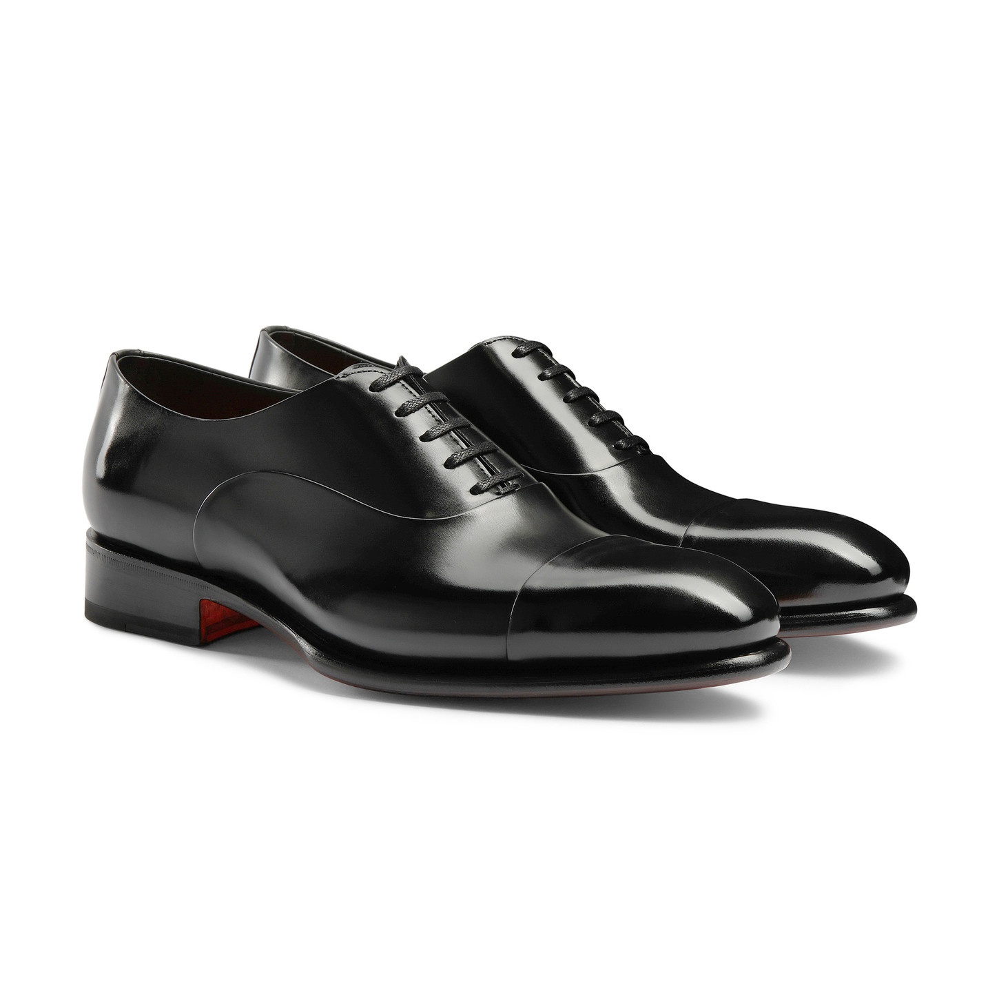 Men's polished black leather Oxford shoe - 4