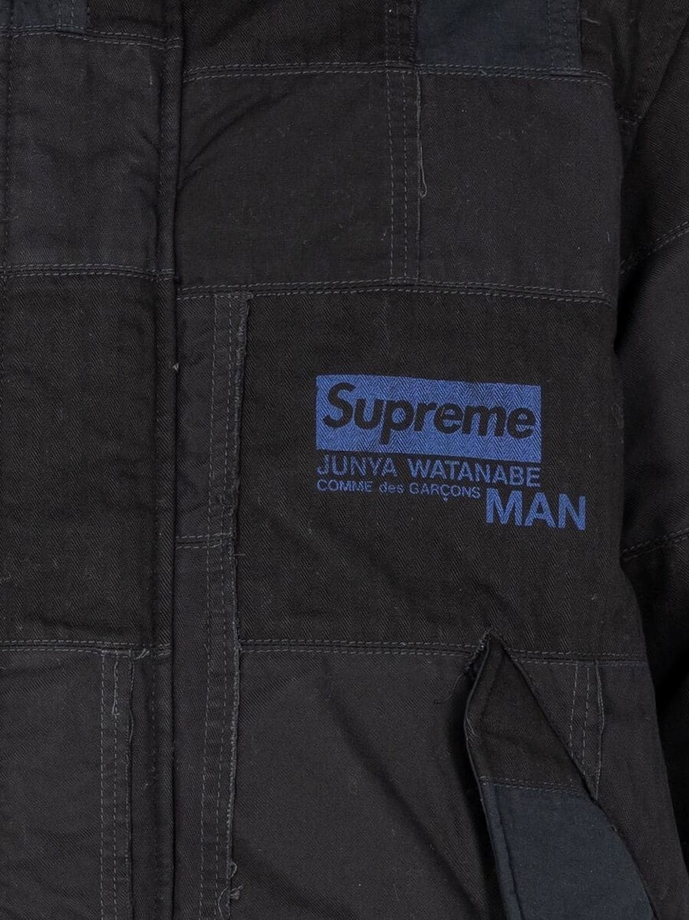 x Junya Watanabe hooded patchwork jacket - 2