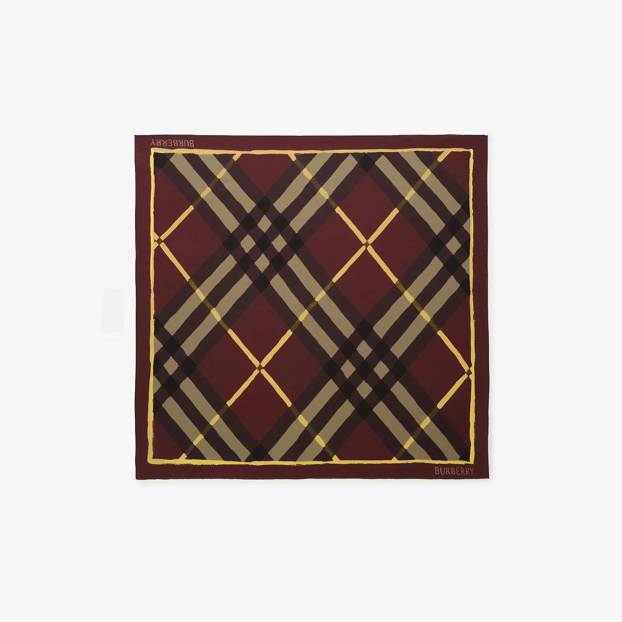 Watercolour Check Silk Scarf - 1