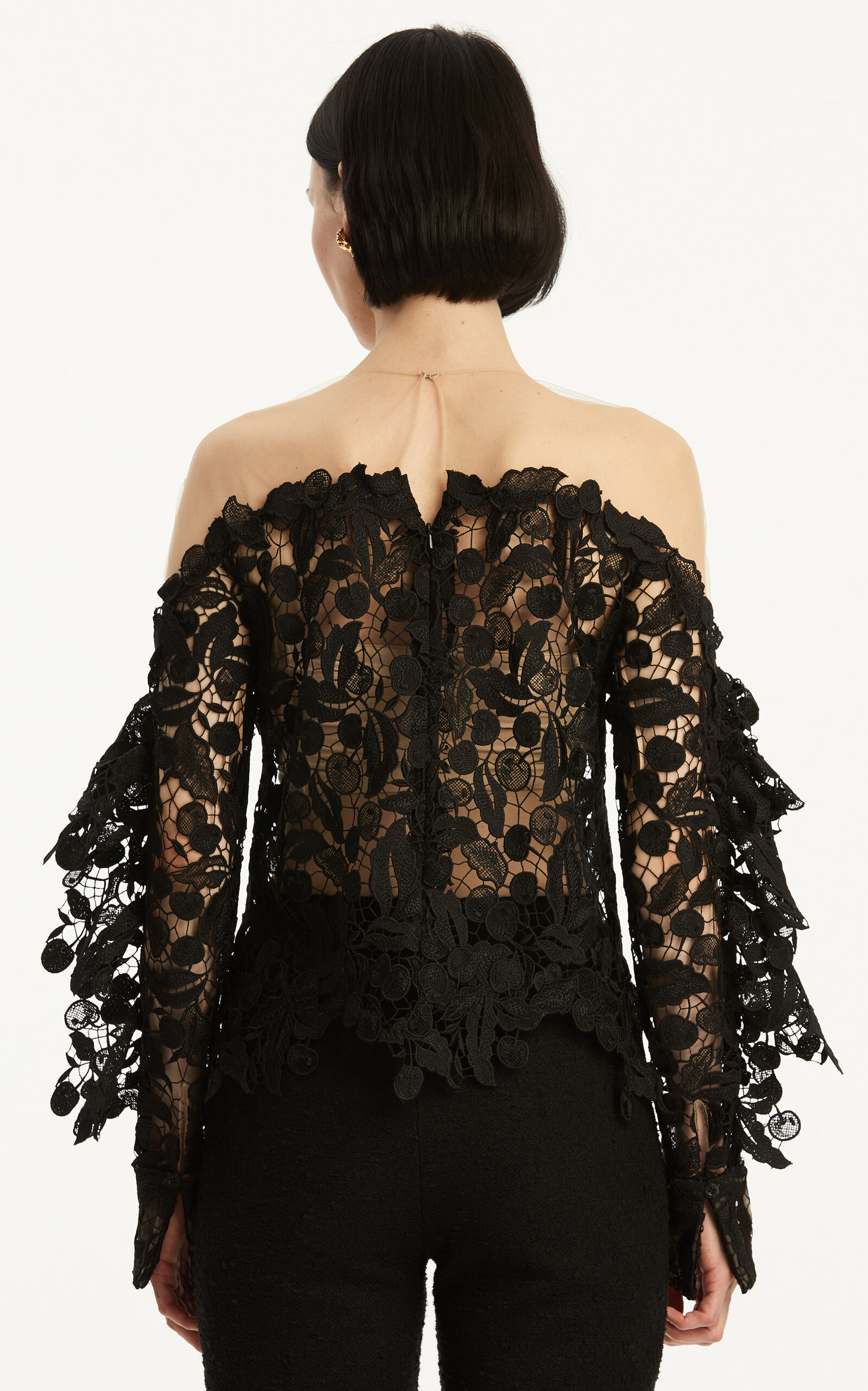 Off-The-Shoulder Guipure Top black - 6