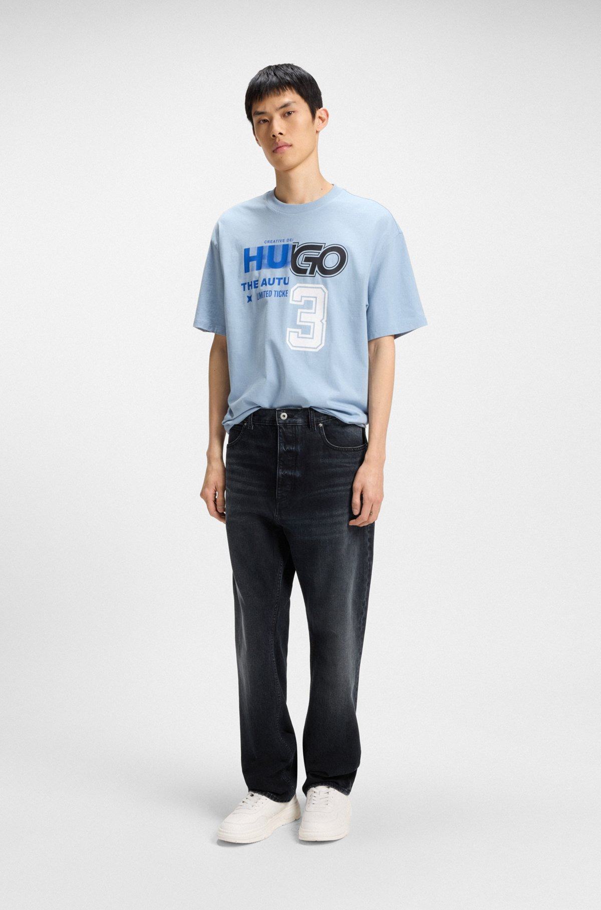 BAGGY-FIT JEANS IN BLUE-BLACK RIGID DENIM - 3