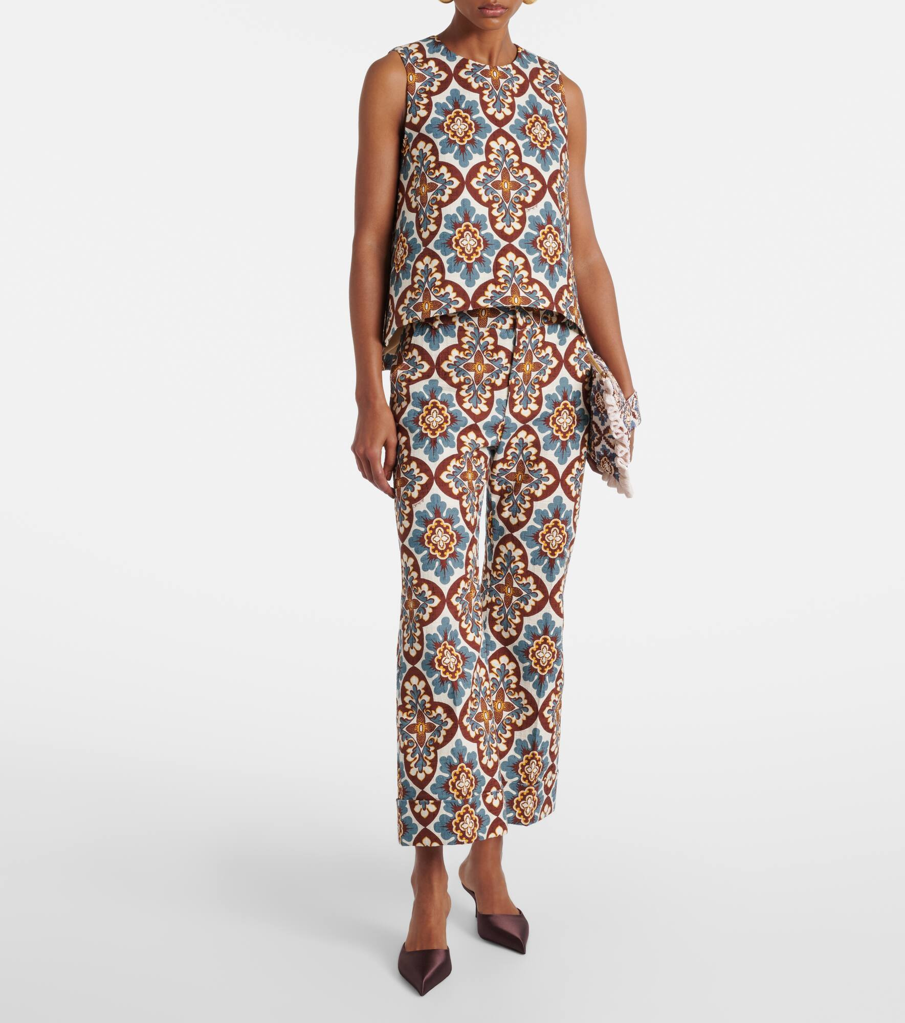 Hendrix high-rise cotton flared pants - 2