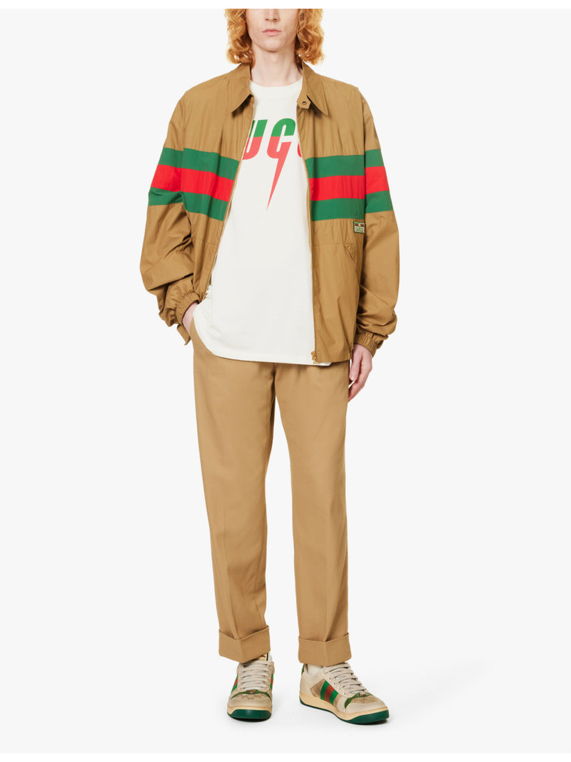 GUCCI Brand-print short-sleeved cotton-jersey T-shirt outlook