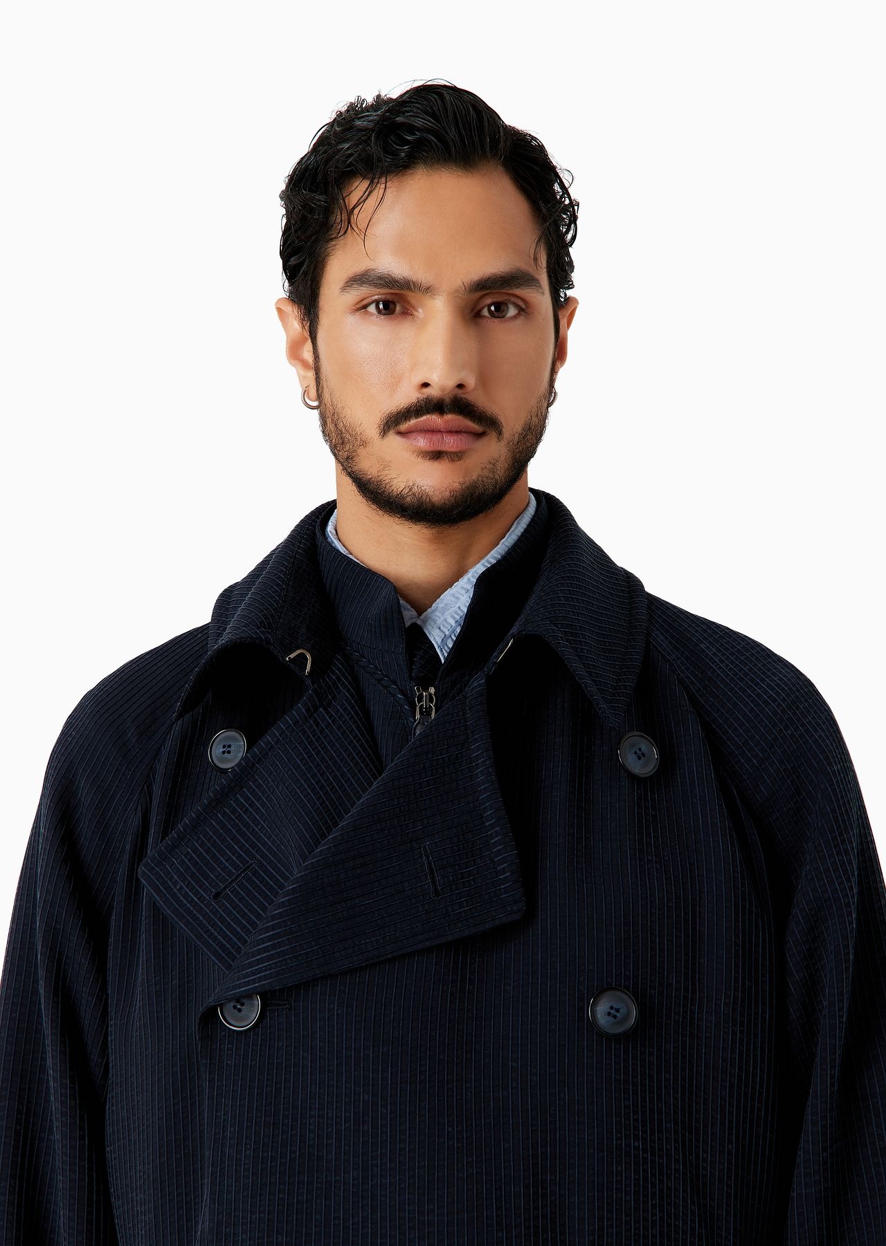 ASV double-breasted trench coat in a canneté cupro blend - 5