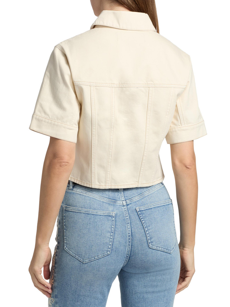 Women's Malcom Slub Denim Short-Sleeve Jacket - Ecru 5