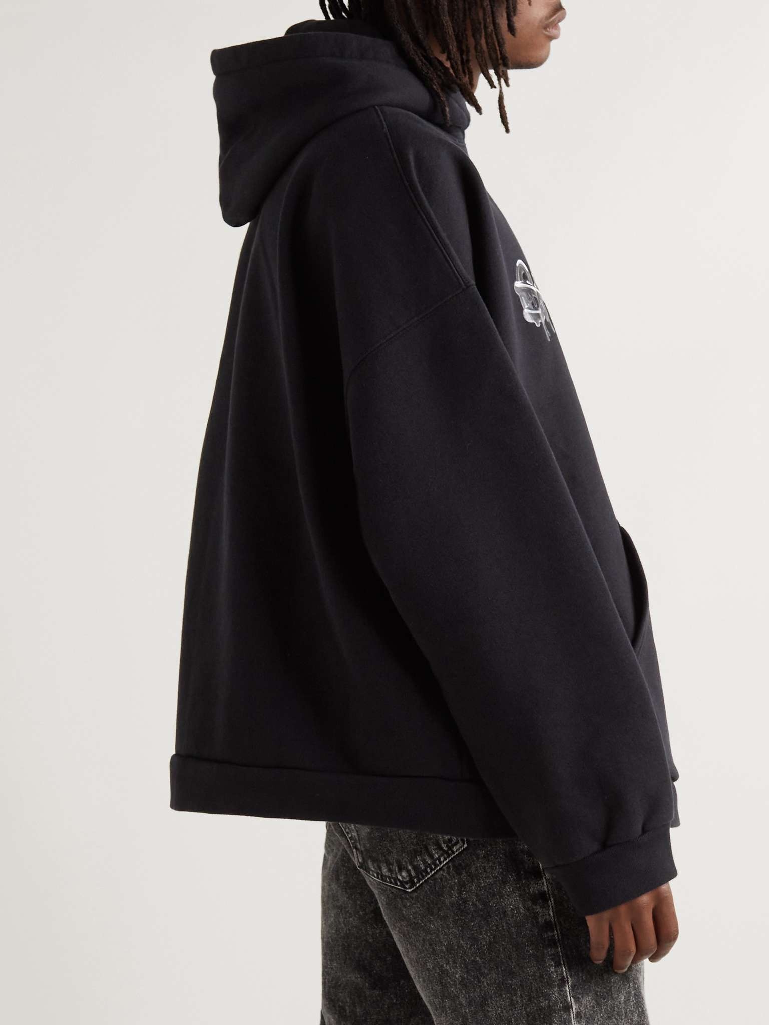 Logo-Print Cotton-Blend Jersey Hoodie - 4
