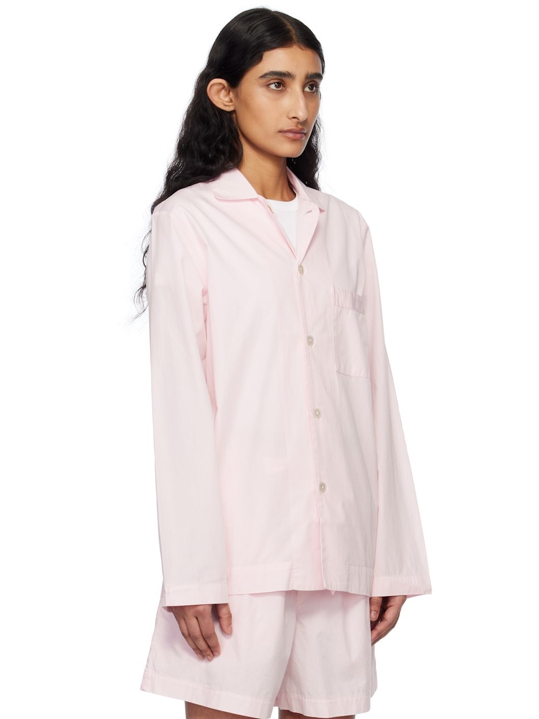 Pink Poplin Long-Sleeved Pyjama Shirt - 2