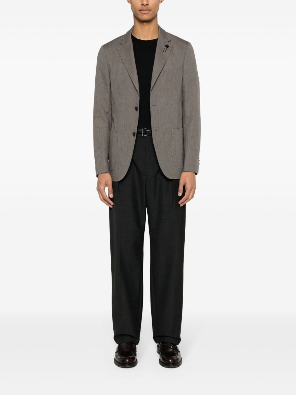 slub-texture blazer - 2