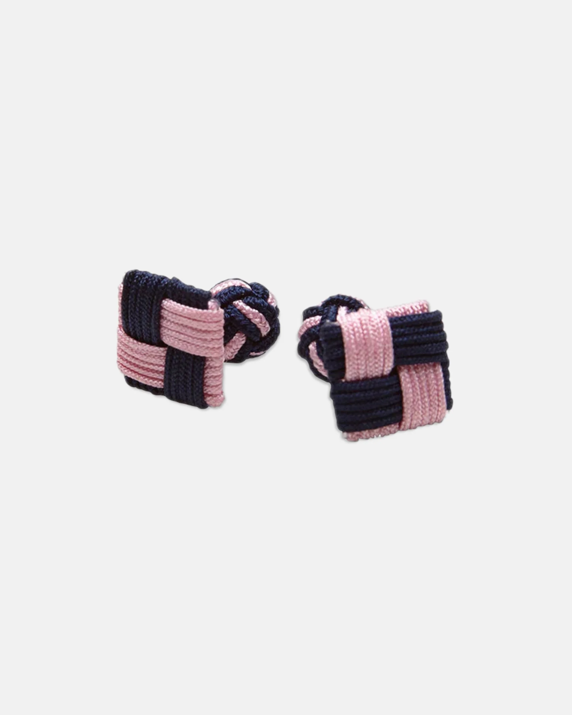 NAVY & PINK COMBO KNOT CUFFLINKS - 1