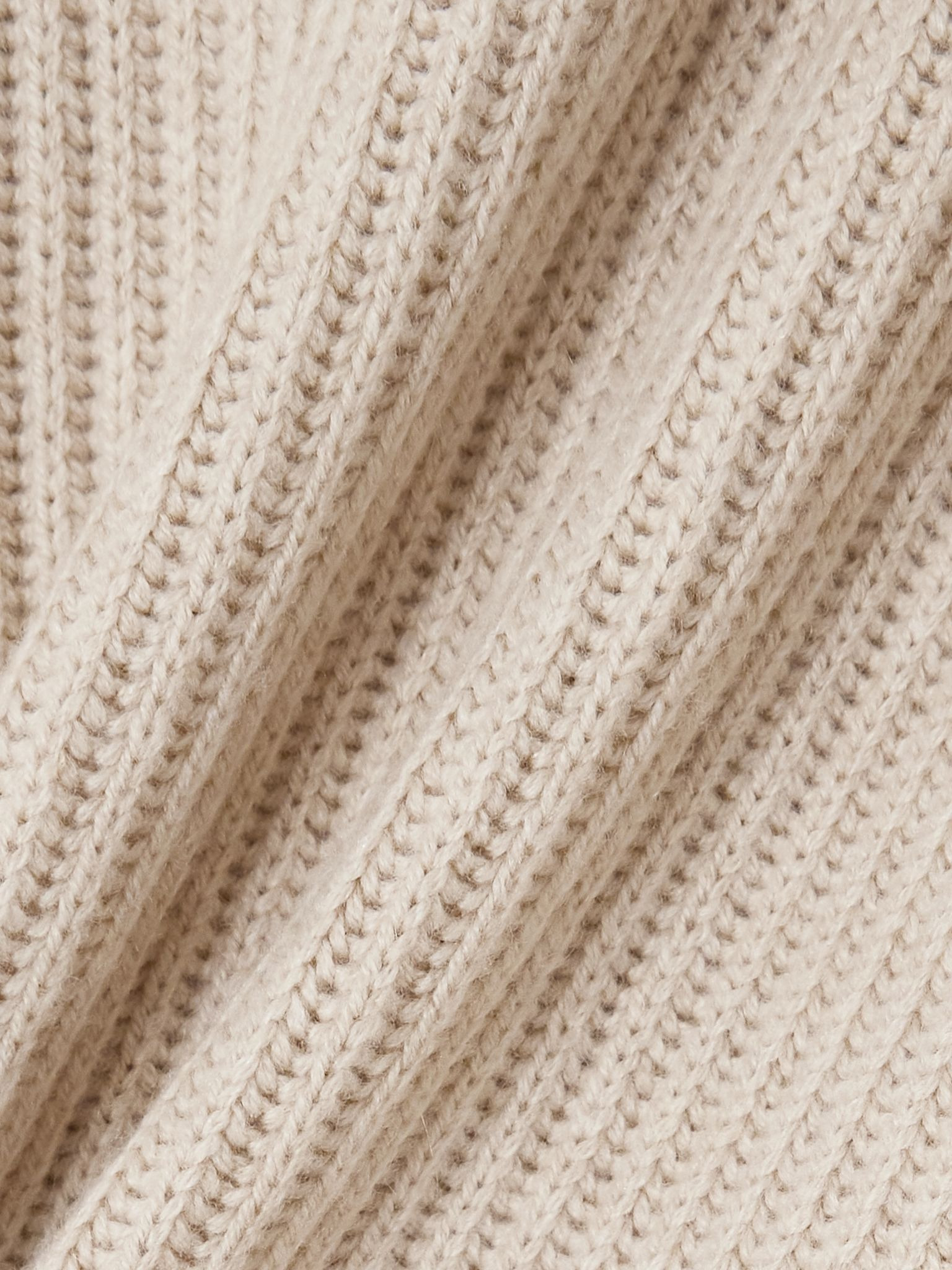 Ribbed wool, cashmere and silk-blend sweater Beige - 5