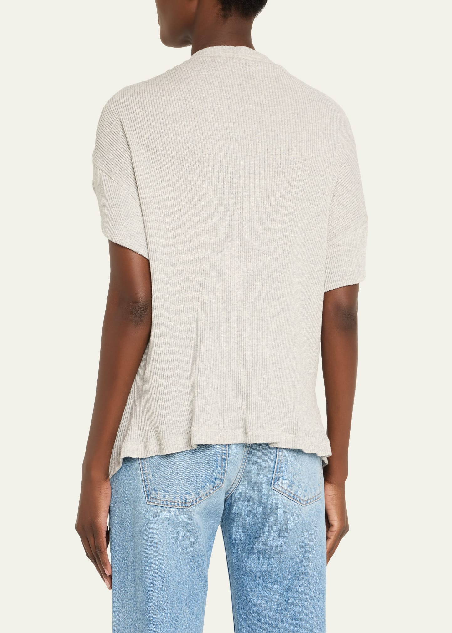 The Faye Asymmetric T-Shirt with Shoulder Hardware - 3