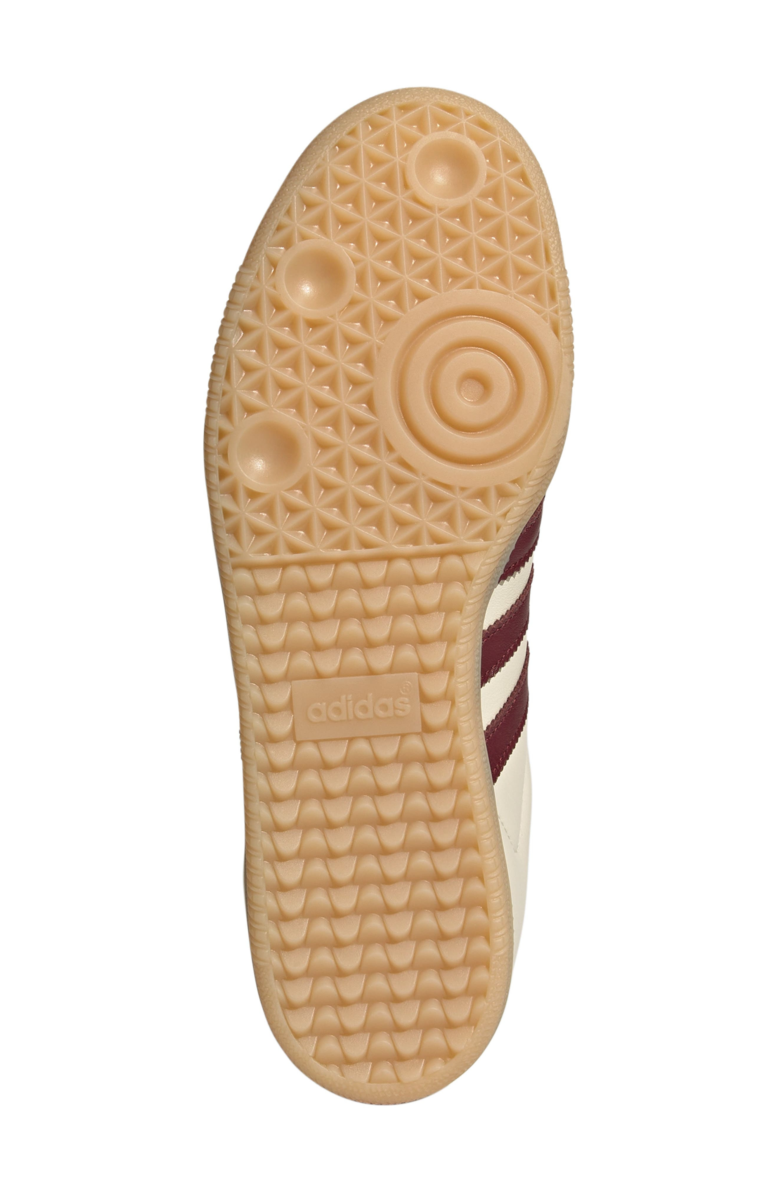 adidas Samba OG Sneaker in Wonder White/Shadow Red/Gum at Nordstrom - 5
