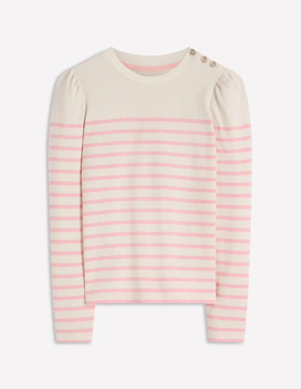 Button Shoulder Mariner-Spring Blossom Pink Stripe - 1