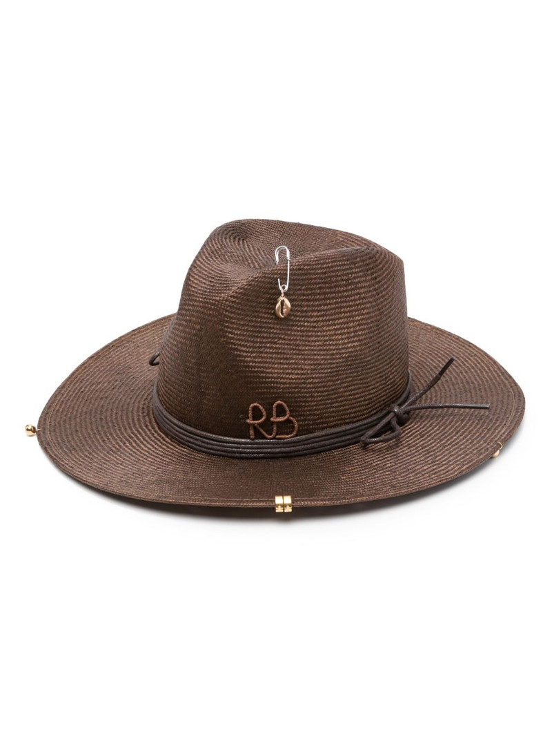 chain-strap straw fedora hat 1