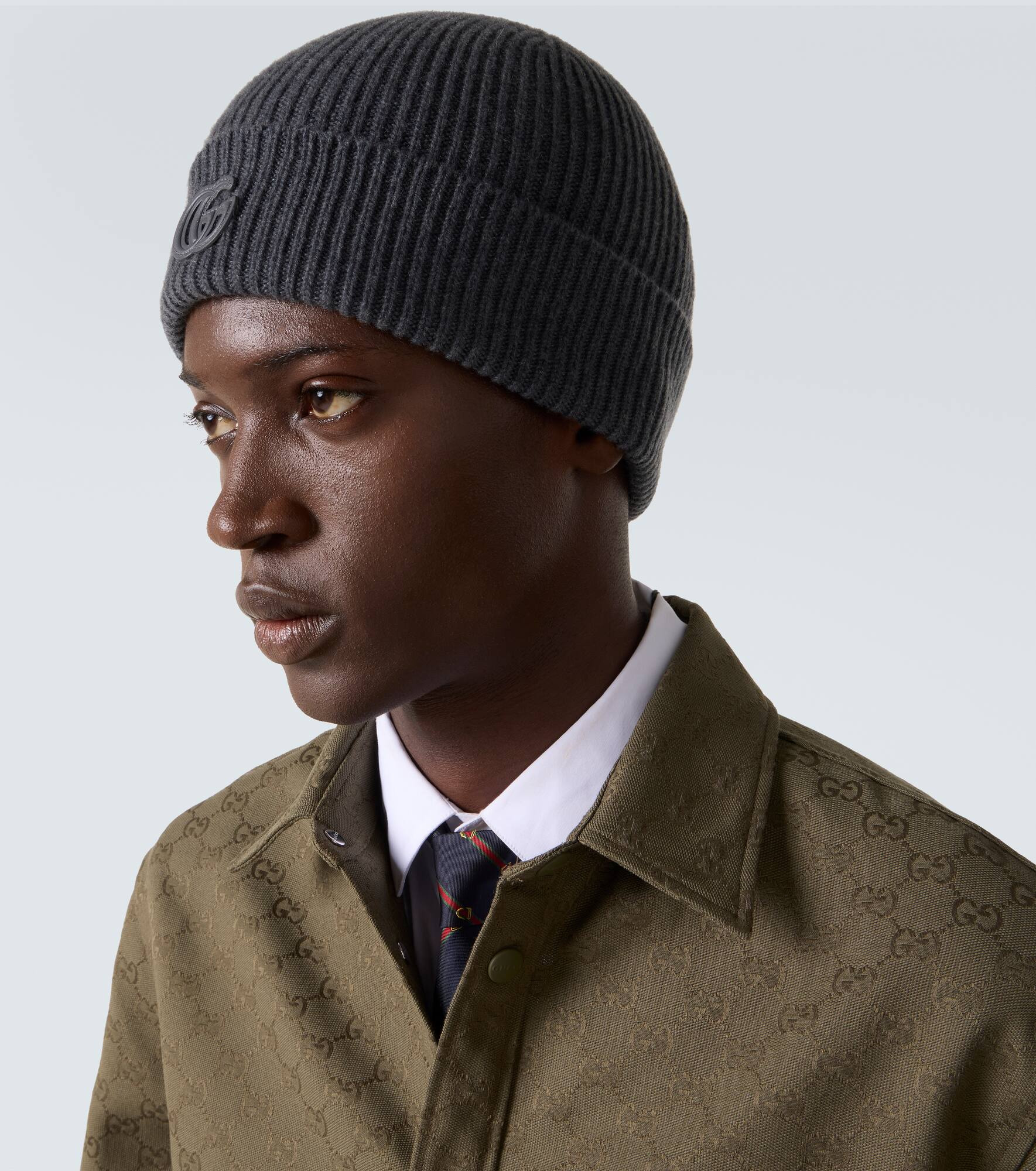 Double G ribbed-knit cashmere beanie - 3