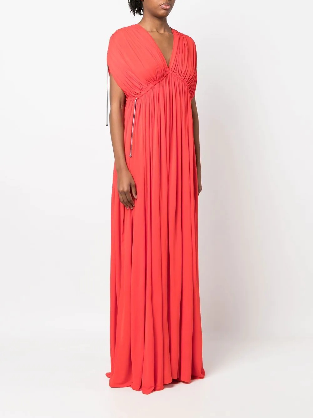 V-neck pleated gown - 4