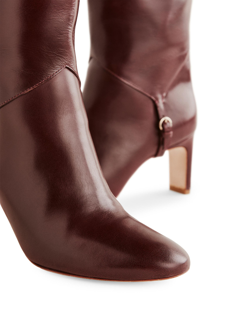 Women's Gaelle 75MM Leather Knee-High Boots - Ruby 6