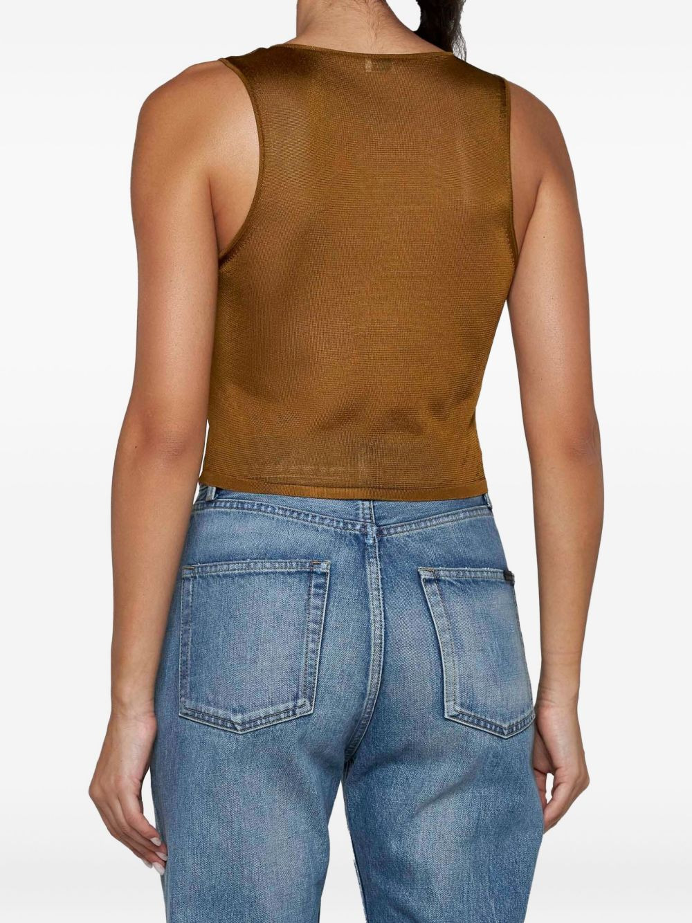knitted cropped tank top - 4