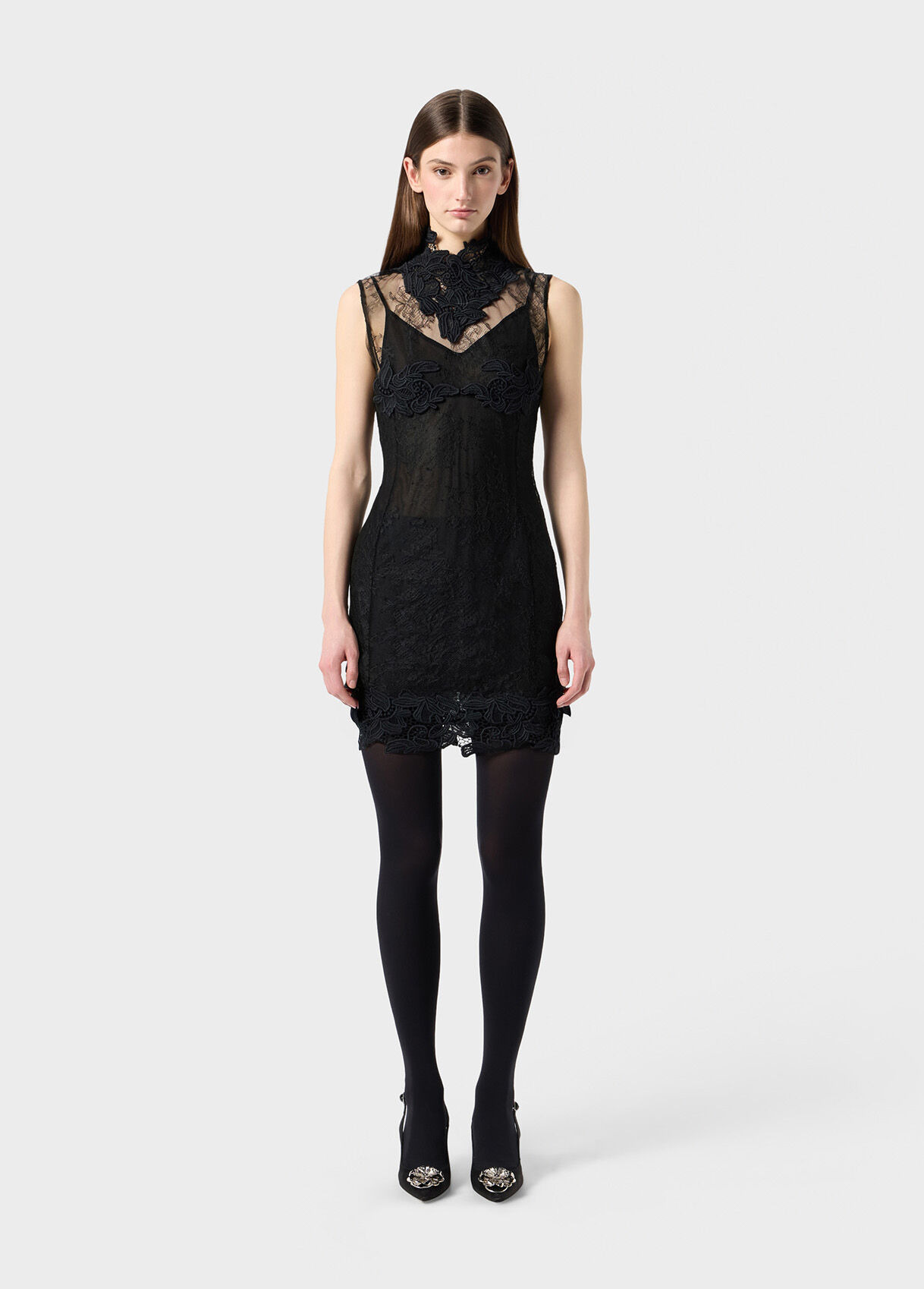 CHANTILLY LACE DRESS WITH MACRAME - 2