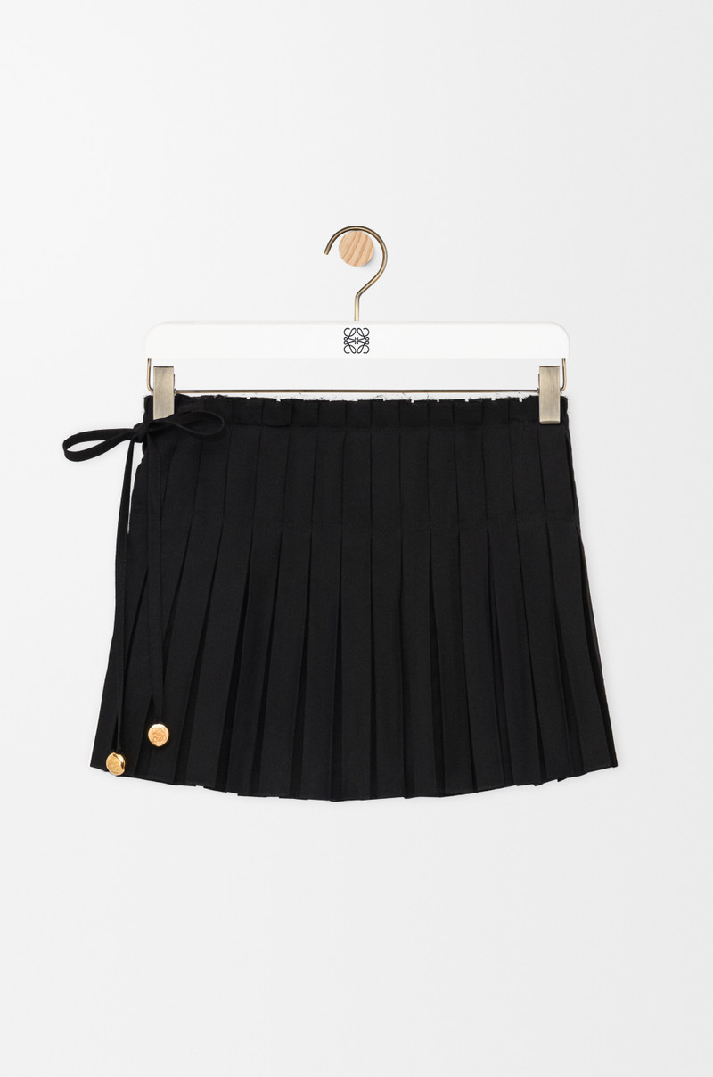 Pleated shorts in viscose and linen - 1