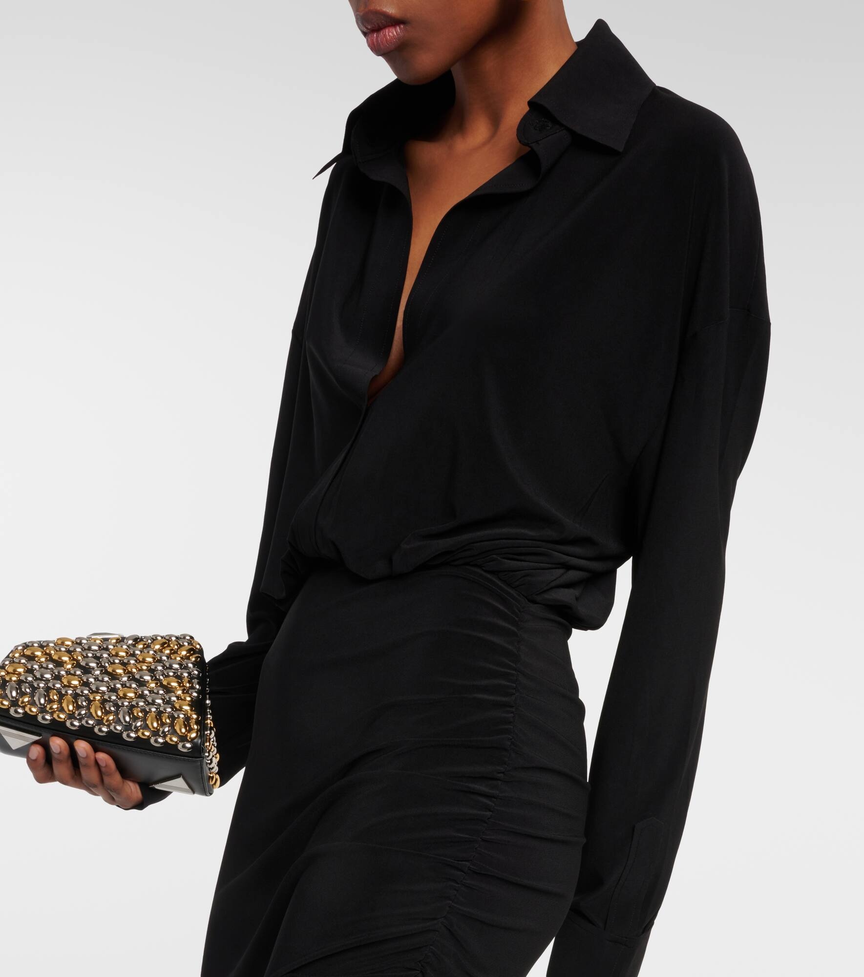 Shirred jersey midi dress - 6