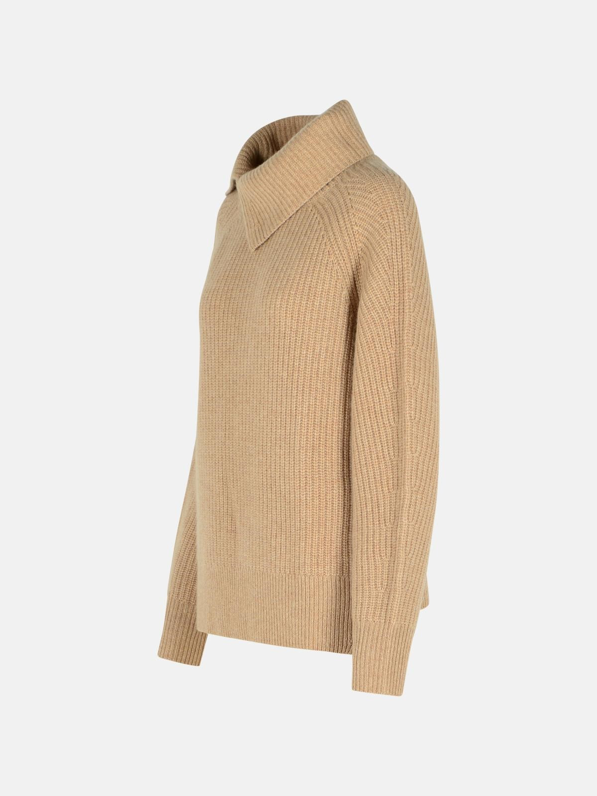 'CECIL' BEIGE CASHMERE SWEATER - 2