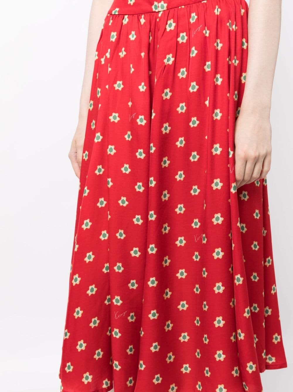 floral-print high-waist midi skirt - 5