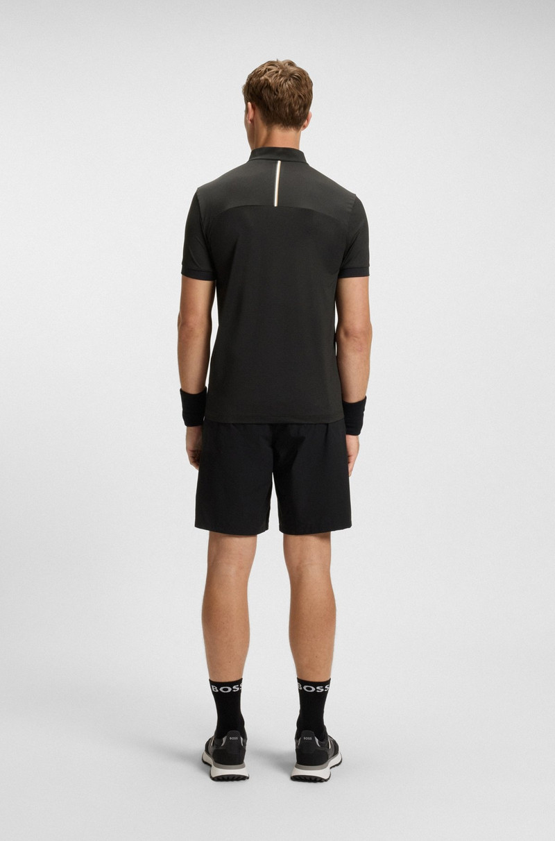 ACTIVE ZIP-NECK T-SHIRT IN STRETCH-MESH JERSEY 5